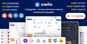 Owlio - CodeIgniter School Education Admin Dashboard Template