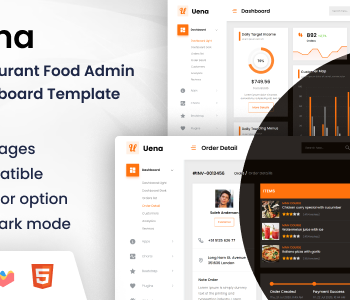 Uena - Restaurant Food Laravel Admin Dashboard Template